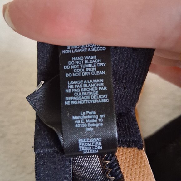 La Perla NWT Women's Size 38E Black Lace Underwire Unlined Satin Straps Bra - Picture 11 of 13